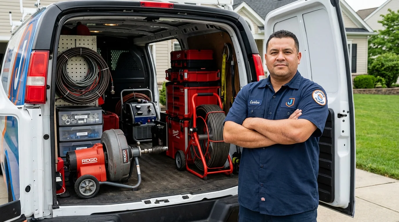 Professional drain cleaning equipment and Johns Plumbing LLC plumber in Madelia
