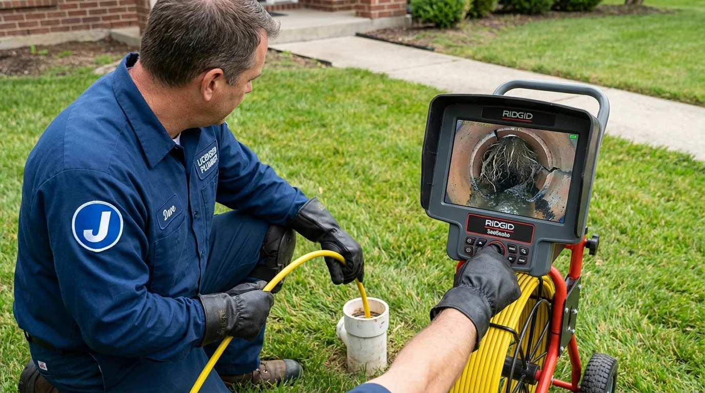 Sewer camera inspection being performed by Johns Plumbing LLC in Madelia